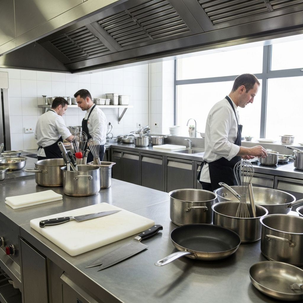 Professional kitchen equipped with Misen cookware